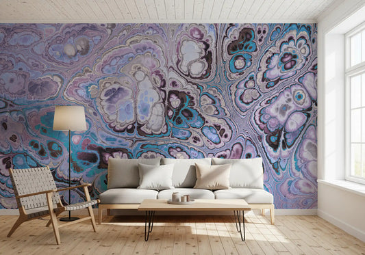 Lavender Ocean Abstract Marble Harmony