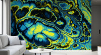 Motif abstrait coloré aux formes fluides effet marbre