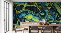 Motif abstrait coloré aux formes fluides effet marbre