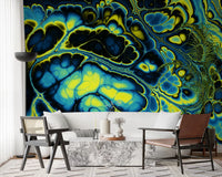 Motif abstrait coloré aux formes fluides effet marbre