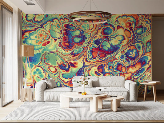 Murale da parete con vortici astratti vivaci