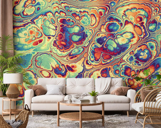 Murale da parete con vortici astratti vivaci