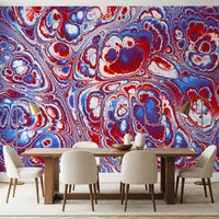 Flux d’énergie abstrait en marbre rouge et bleu