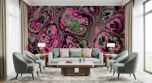 Pink Green Marble Abstract Fantasy Texture Wall Mural