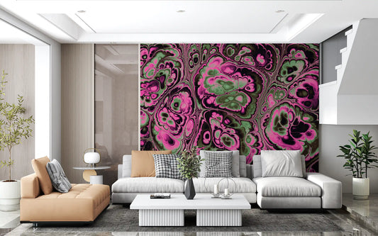 Pink Green Marble Abstract Fantasy Texture Wall Mural