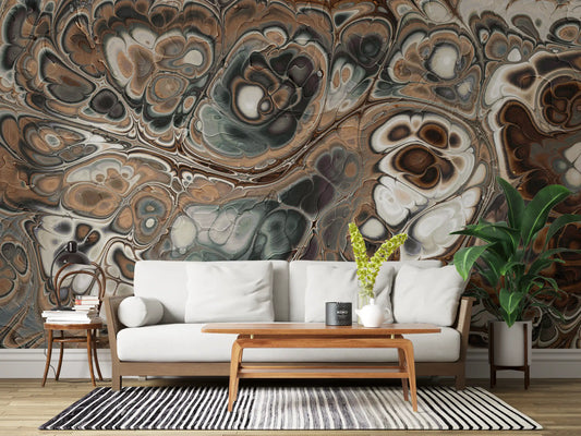 Luxury Brown Marble Abstract Texture Wall Mural