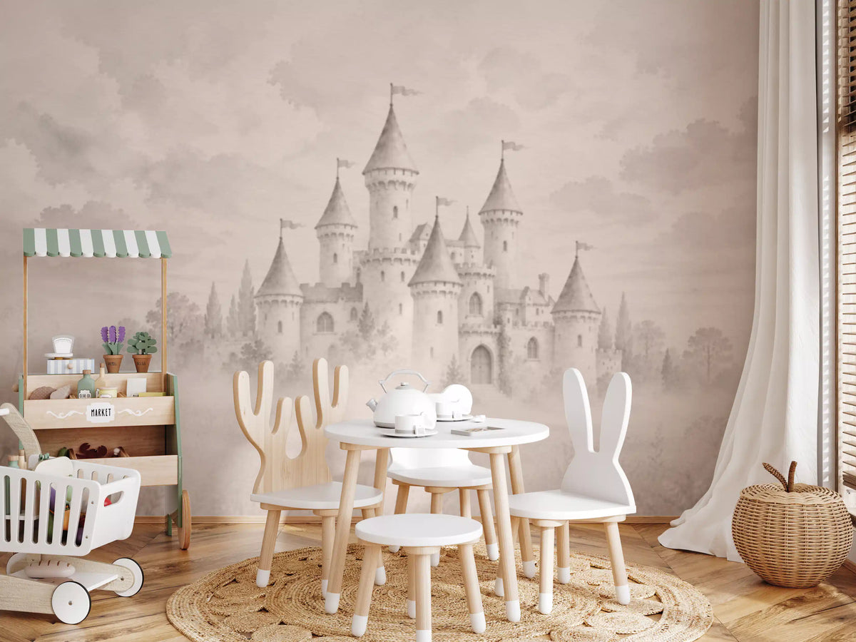 Castle Dreams – Vintage creme vægmaleri