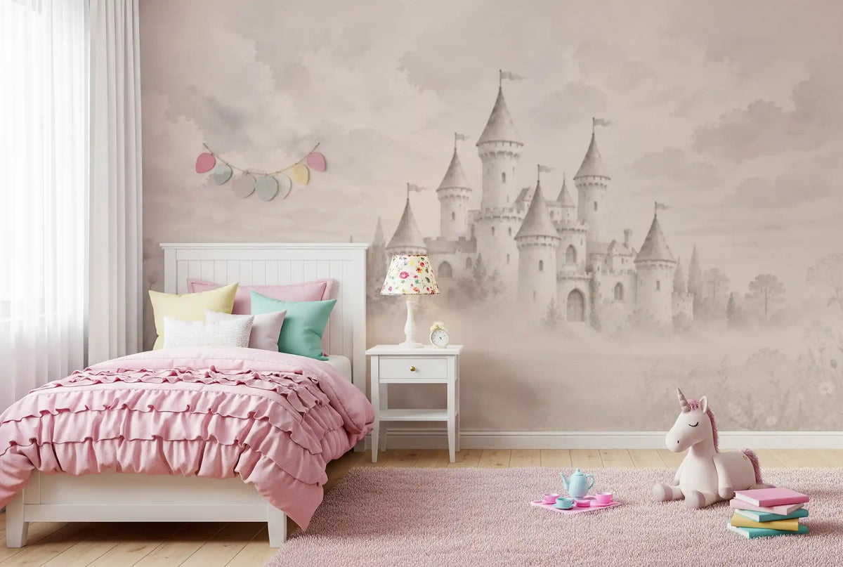 Castle Dreams – Vintage creme vægmaleri