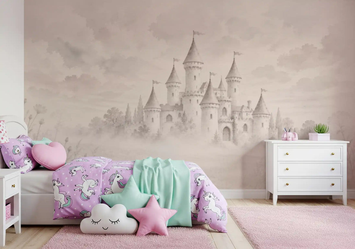 Castle Dreams – Vintage creme vægmaleri