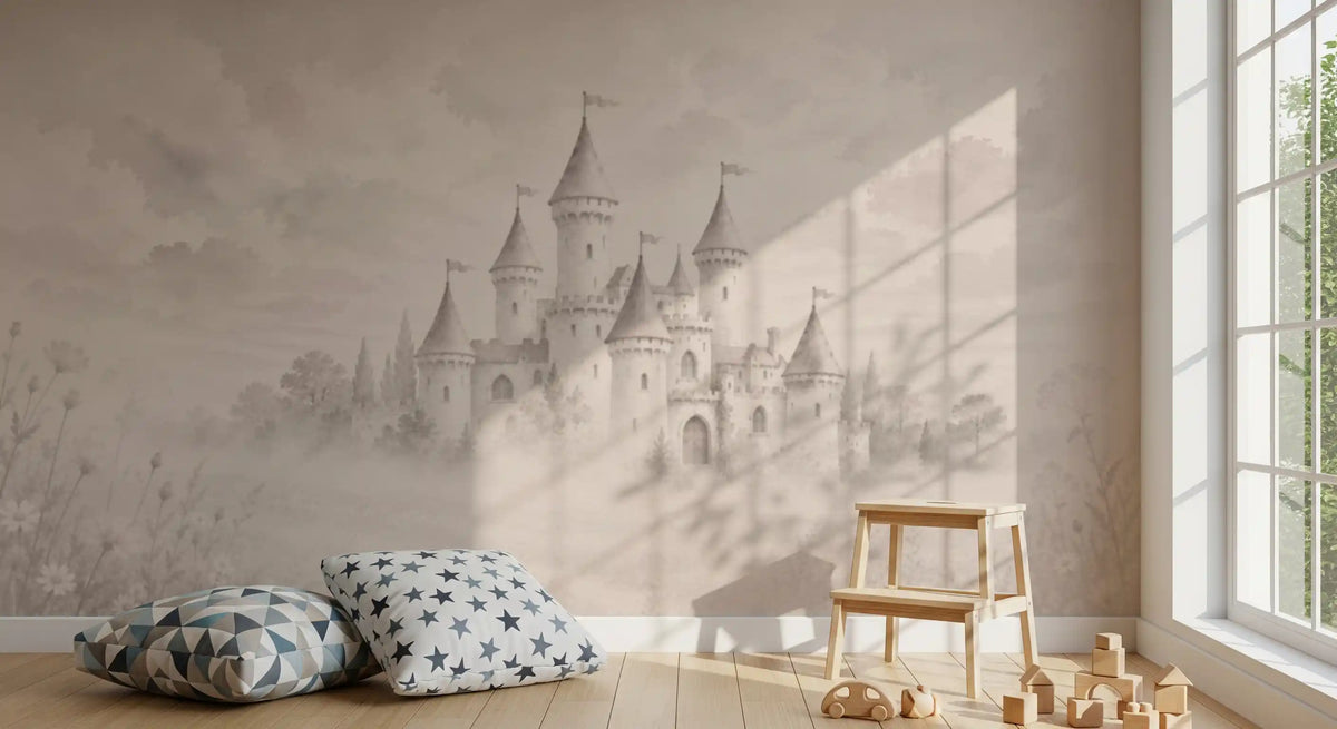 Castle Dreams – Vintage creme vægmaleri