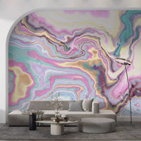 Murale da parete con volute marmorizzate cangianti