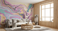 Murale da parete con volute marmorizzate cangianti