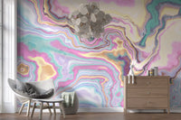Murale da parete con volute marmorizzate cangianti