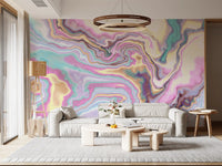 Murale da parete con volute marmorizzate cangianti