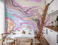 Murale da parete con volute marmorizzate cangianti
