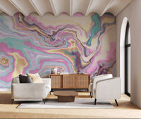 Murale da parete con volute marmorizzate cangianti