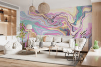Murale da parete con volute marmorizzate cangianti
