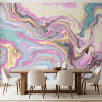 Murale da parete con volute marmorizzate cangianti