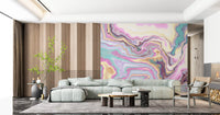 Murale da parete con volute marmorizzate cangianti