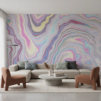 Murale da parete con texture marmorizzata a onde olografiche