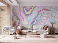 Murale da parete con texture marmorizzata a onde olografiche