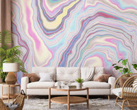 Murale da parete con texture marmorizzata a onde olografiche