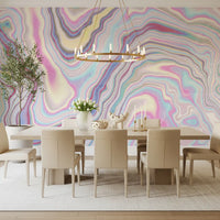 Murale da parete con texture marmorizzata a onde olografiche