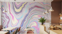 Murale da parete con texture marmorizzata a onde olografiche