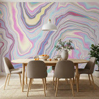 Murale da parete con texture marmorizzata a onde olografiche