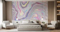 Murale da parete con texture marmorizzata a onde olografiche