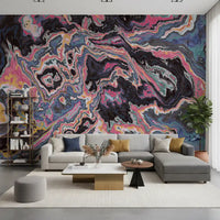 Murale da parete con effetto marmo fluido dai colori vivaci