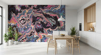 Murale da parete con effetto marmo fluido dai colori vivaci