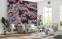 Murale da parete con effetto marmo fluido dai colori vivaci