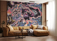 Murale da parete con effetto marmo fluido dai colori vivaci