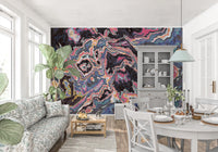 Murale da parete con effetto marmo fluido dai colori vivaci