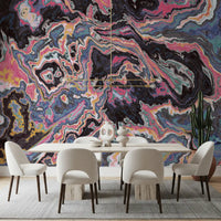 Murale da parete con effetto marmo fluido dai colori vivaci