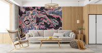 Murale da parete con effetto marmo fluido dai colori vivaci