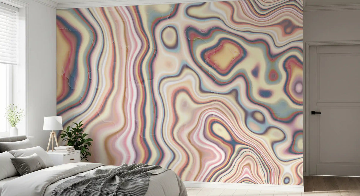 Abstraktes Wandbild mit Marmorfluss