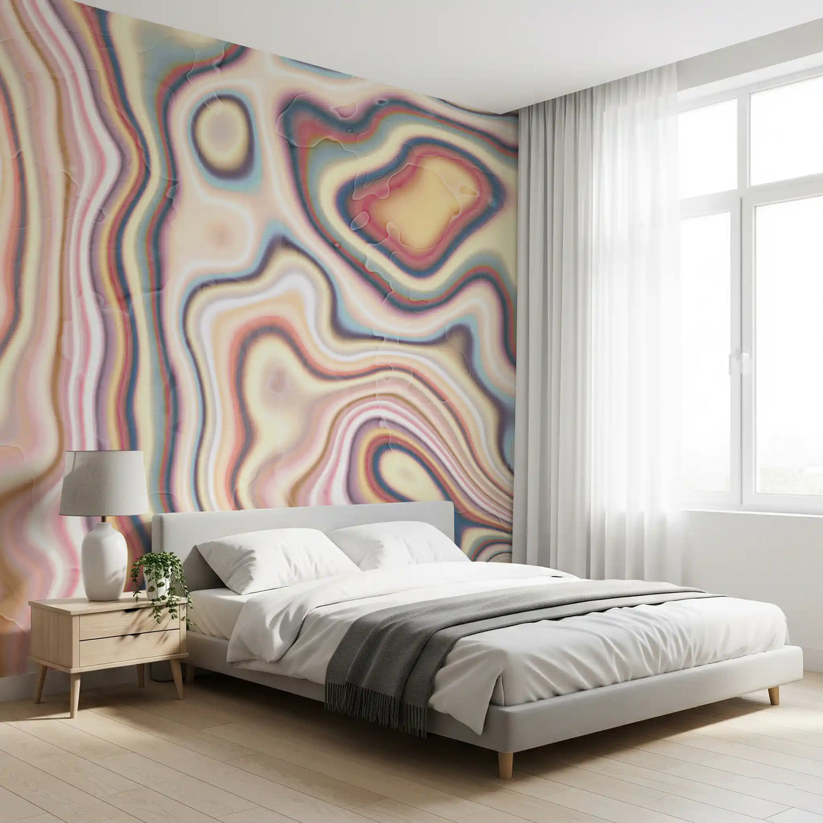 Abstraktes Wandbild mit Marmorfluss