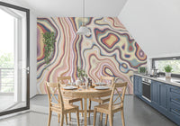 Abstraktes Wandbild mit Marmorfluss