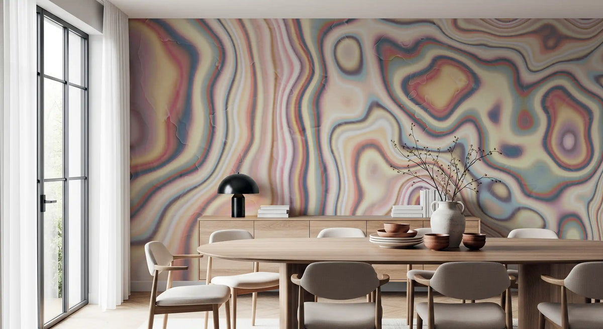 Abstraktes Wandbild mit Marmorfluss