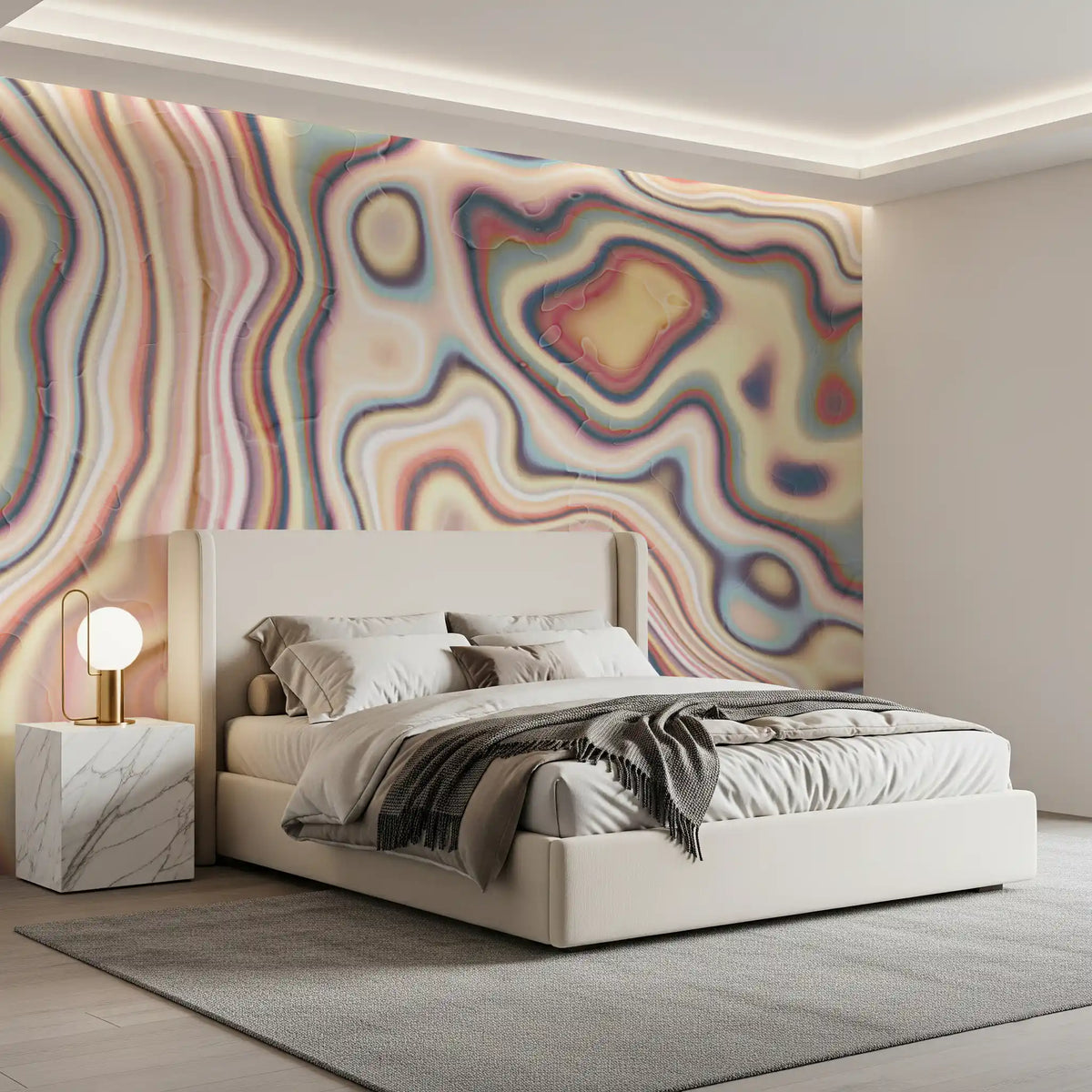 Abstraktes Wandbild mit Marmorfluss