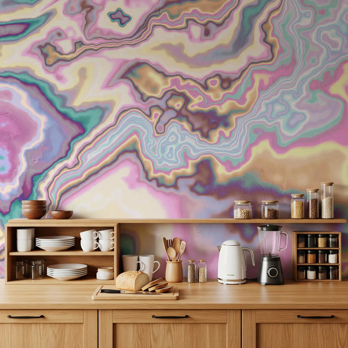 Wandbild „Liquid Dreamscape Curves Marble“