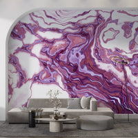 Violette marmerstroming-vloeibare kunstmuurdecoratie