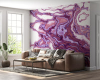 Violette marmerstroming-vloeibare kunstmuurdecoratie