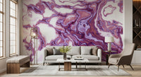 Violette marmerstroming-vloeibare kunstmuurdecoratie