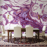 Violette marmerstroming-vloeibare kunstmuurdecoratie