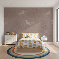 Magisches Einhorn-Traumland – Wandbild „Misty Rose“