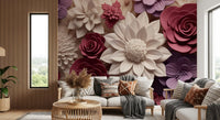 3D-Wandbild mit Blumenblüten
