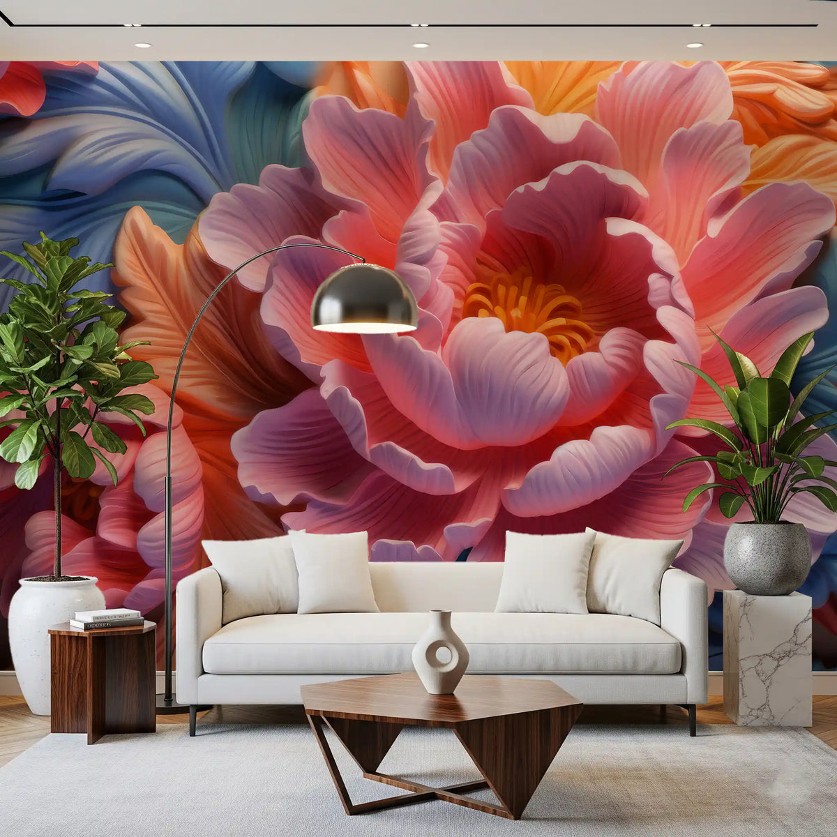 Wandbild „Blush Peony Sculptural Flow“